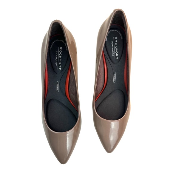 Rockport Women's Plain Pump Dress Shoes Color: Taupe Grey Patent Size: 5.5 NEW - Picture 3 of 15